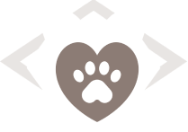 A heart with an animal 's paw print in it.