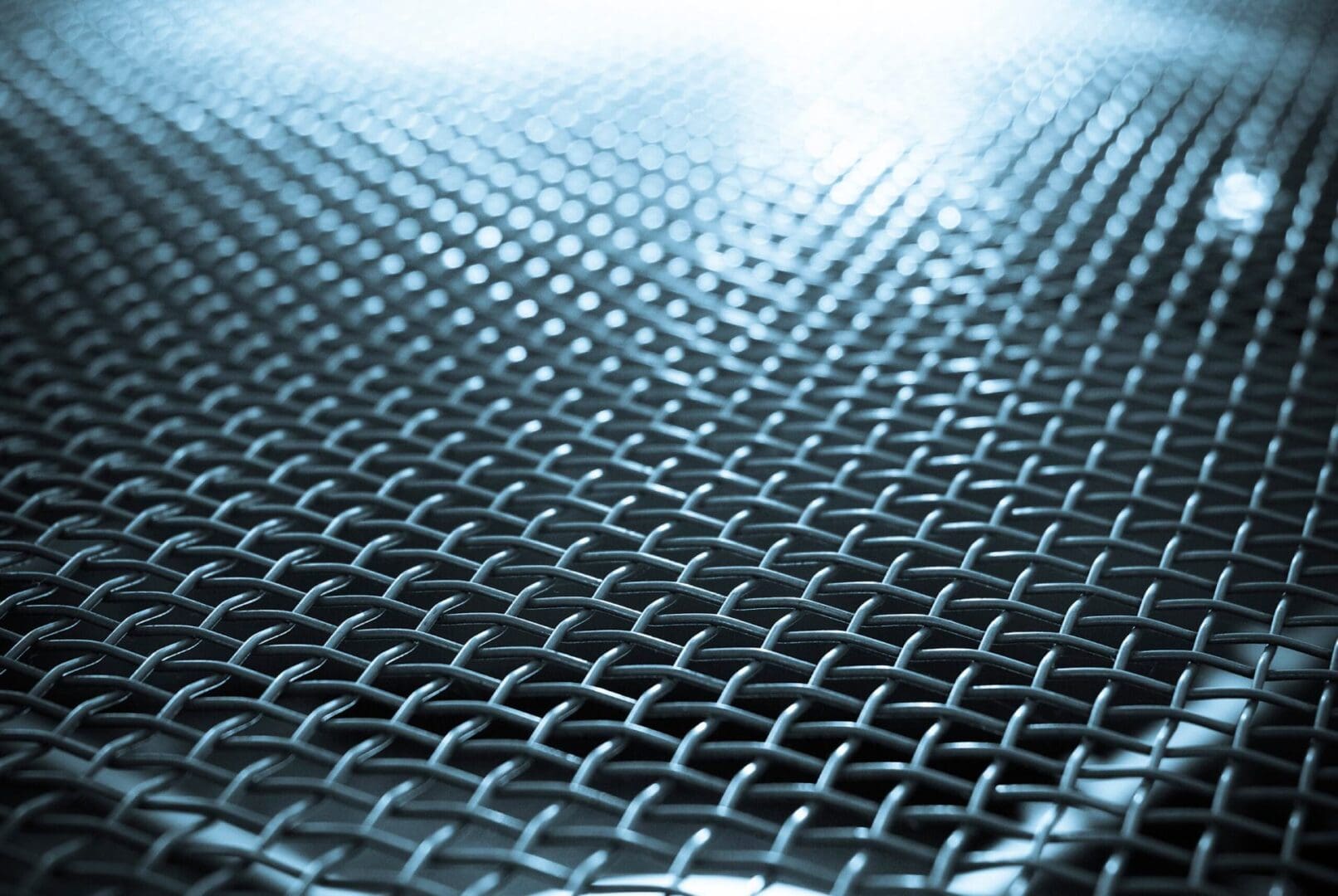 A close up of the metal mesh surface