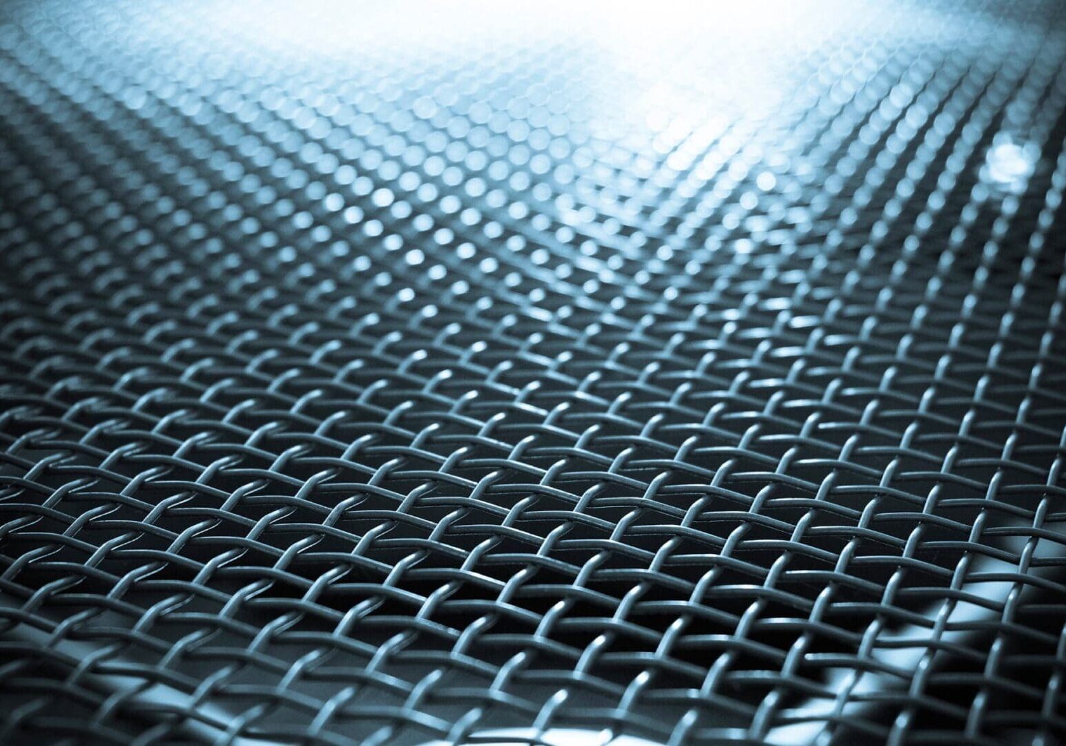 A close up of the metal mesh surface